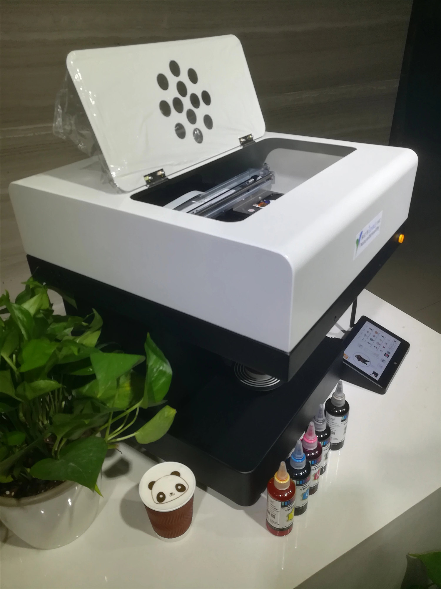 3D Digital Portable Cake/ Coffee Printer HY3422 مع حبر بالألوان الكاملة للأكل 